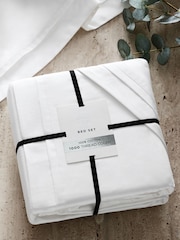 White Collection Luxe 1000 Thread Count 100% Cotton Sateen Oxford Luxury Duvet Cover and Pillowcase Set - Image 3 of 5