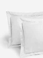 White Collection Luxe 1000 Thread Count 100% Cotton Sateen Oxford Luxury Duvet Cover and Pillowcase Set - Image 4 of 5