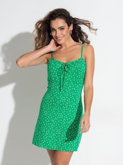 Pour Moi Green Strappy Tie Front Dress - Image 1 of 4