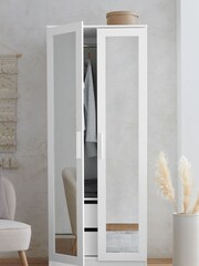 White Flynn Mirrored Double Wardrobe - Image 1 of 9
