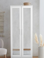 White Flynn Mirrored Double Wardrobe - Image 2 of 9