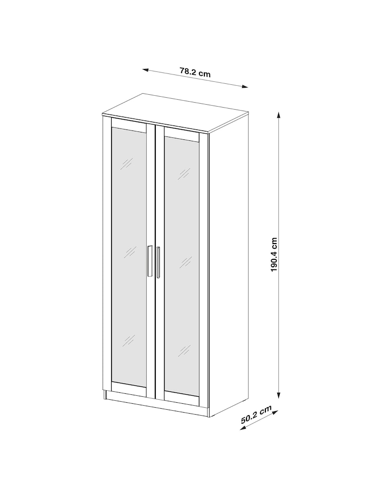 White Flynn Mirrored Double Wardrobe - Image 9 of 9