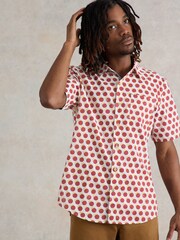 White Stuff Red Retro Spot Printed Shirt - Image 1 of 7