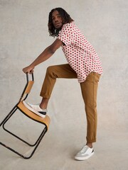 White Stuff Red Retro Spot Printed Shirt - Image 4 of 7