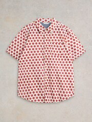 White Stuff Red Retro Spot Printed Shirt - Image 5 of 7