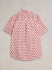 White Stuff Red Retro Spot Printed Shirt - Image 6 of 7