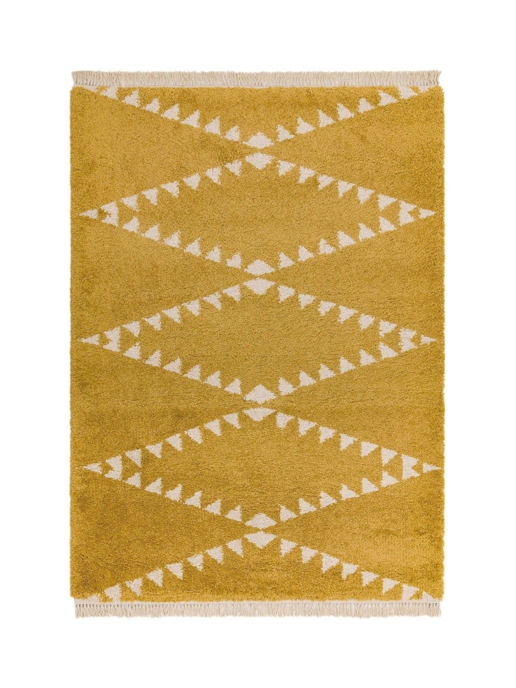 Asiatic Rugs Mustard Yellow Rocco Flags Ultra Soft Rug - Image 1 of 4
