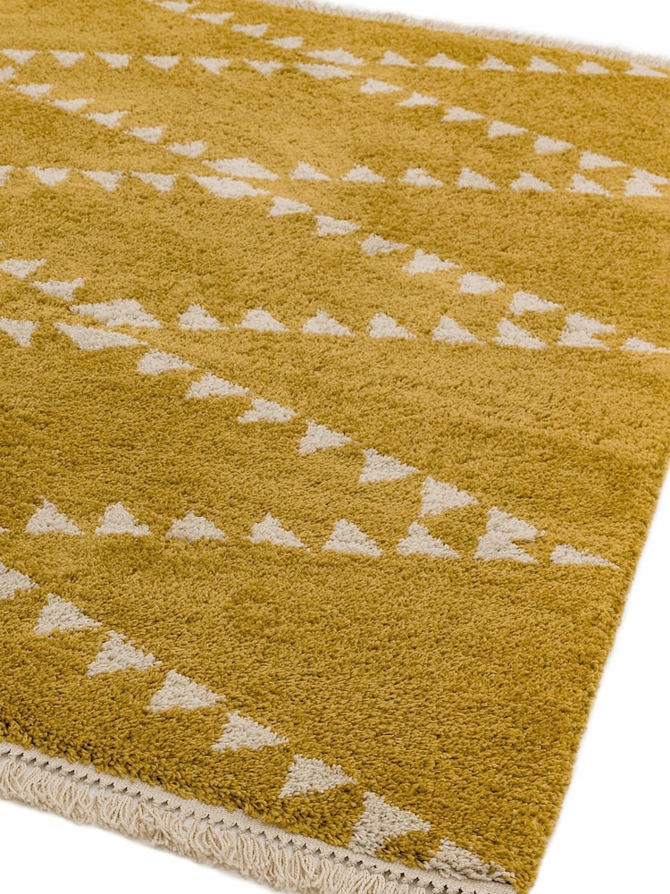 Asiatic Rugs Mustard Yellow Rocco Flags Ultra Soft Rug - Image 4 of 4