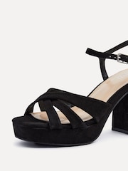 Linzi Black Keliah Platform Cross-Over Strap Block Heeled Sandals - Image 5 of 5