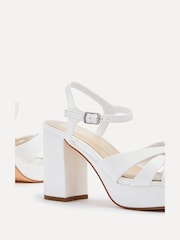 Linzi White Keliah Platform Cross-Over Strap Block Heeled Sandals - Image 4 of 5