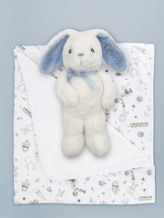 Babyblooms Personalised 100% Cotton Bunny With Snuggle Wrap Gift - Image 1 of 8