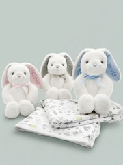 Babyblooms Personalised 100% Cotton Bunny With Snuggle Wrap Gift - Image 5 of 8