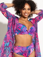 Pour Moi Purple Chiffon Button Through Beach Shirt - Image 3 of 5