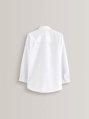 White Slim Fit 2 Pack Long Sleeve Formal School Shirts (3-18yrs) - Image 3 of 7