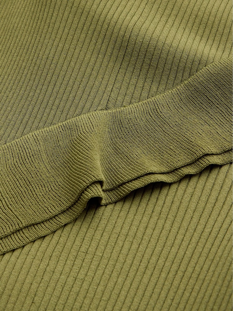 Mint Velvet Green Ruffle Detail Knit Dress - Image 9 of 9