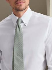 Charles Tyrwhitt Green Silk Print Tie - Image 1 of 3
