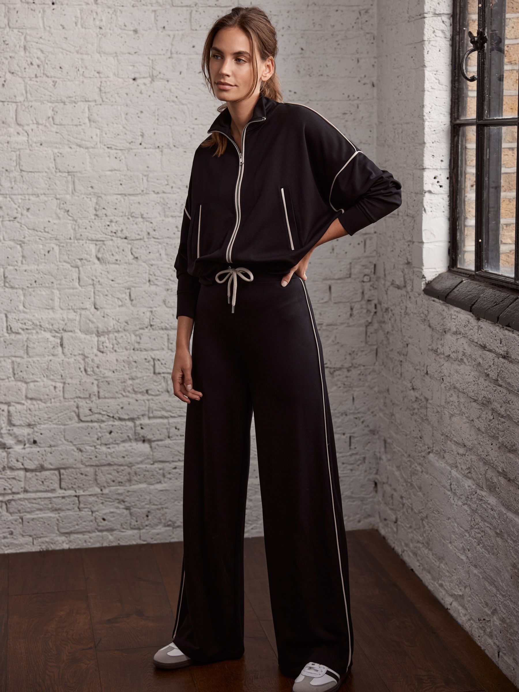 Buy Mint Velvet Black Wide Leg Joggers from the Next UK online shop