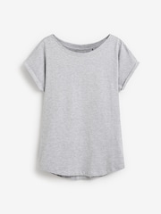 Grey Marl Cap Sleeve T-Shirt Top - Image 5 of 5