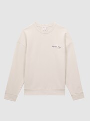 Reiss Off White Hills Reiss | Ché Motif Cotton Sweatshirt - Image 2 of 5