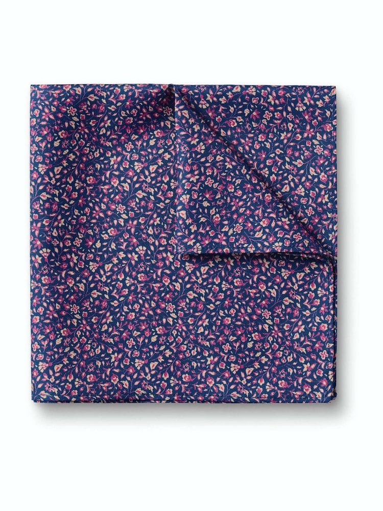 Charles Tyrwhitt Blue Spot Silk Pocket Square Handkerchief - Image 1 of 3 Charles Tyrwhitt Blue Spot Silk Pocket Square Handkerchief - Image 1 of 3