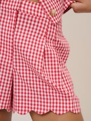 Nobodys Child Red Scallop Tailored Shorts - Image 5 of 5