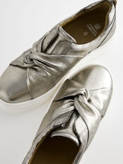 Pewter Silver Signature Forever Comfort® Leather Chunky Wedge Platform Trainers - Image 4 of 6