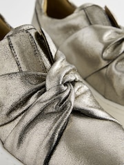 Pewter Silver Signature Forever Comfort® Leather Chunky Wedge Platform Trainers - Image 6 of 6