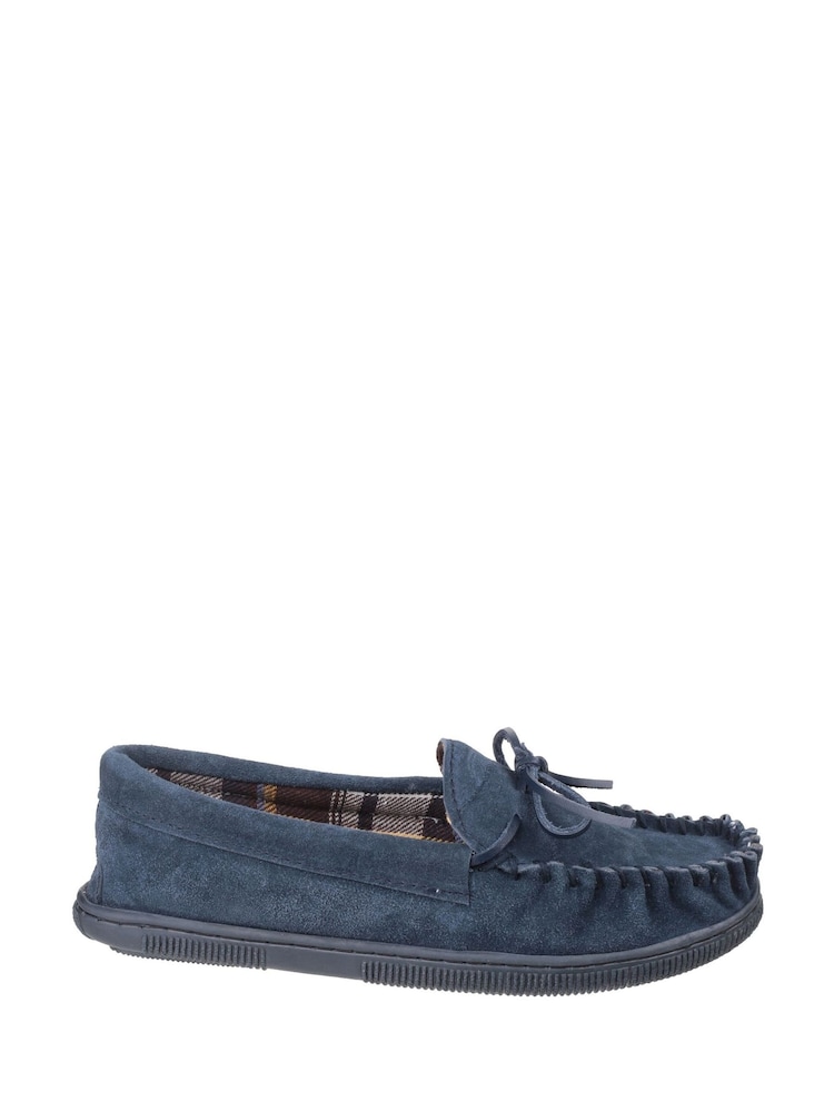 Cotswold Blue Alberta Slip On Moccasin Slippers - Image 1 of 4
