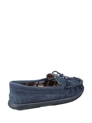 Cotswold Blue Alberta Slip On Moccasin Slippers - Image 2 of 4
