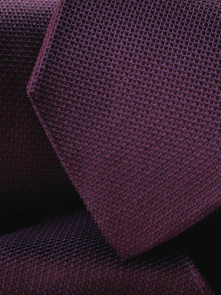 Morado oscuro - Corbata de seda texturizada Charles Tyrwhitt - Imagen 3 de 3
