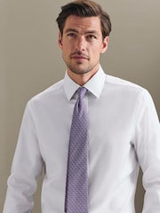 Charles Tyrwhitt Purple Silk Print Tie - Image 1 of 3