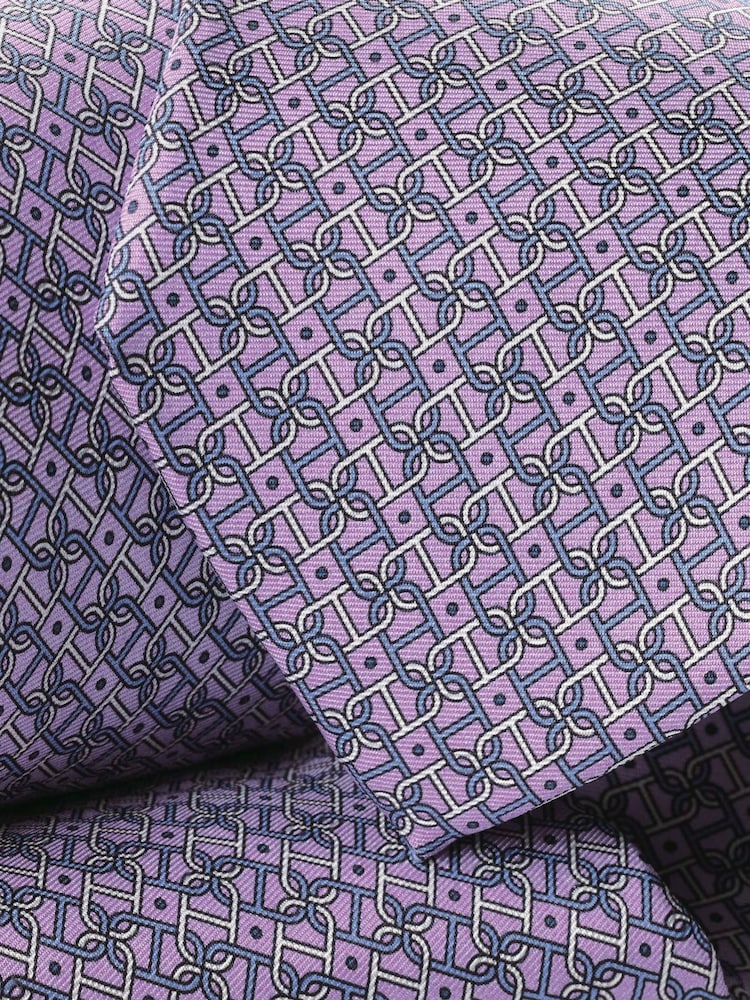 Charles Tyrwhitt Purple Silk Print Tie - Image 3 of 3