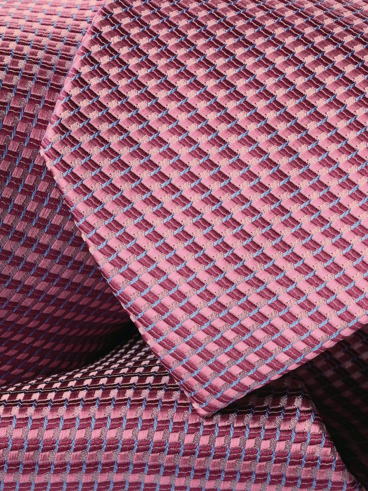 Charles Tyrwhitt Pink Stone Medallion Silk Tie - Image 3 of 3 Charles Tyrwhitt Pink Stone Medallion Silk Tie - Image 3 of 3