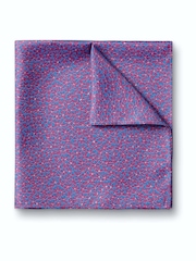 Charles Tyrwhitt Blue Floral Spot Silk Pocket Square Handkerchief - Image 1 of 3