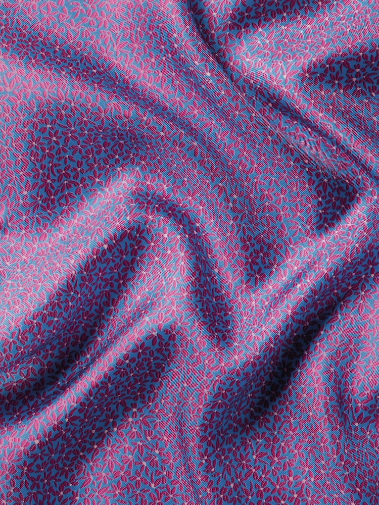 Charles Tyrwhitt Blue Floral Spot Silk Pocket Square Handkerchief - Image 3 of 3 Charles Tyrwhitt Blue Floral Spot Silk Pocket Square Handkerchief - Image 3 of 3