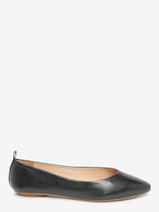 Black Signature Leather Ballerina Shoes - Image 1 of 4