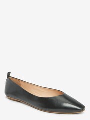 Black Signature Leather Ballerina Shoes - Image 2 of 4