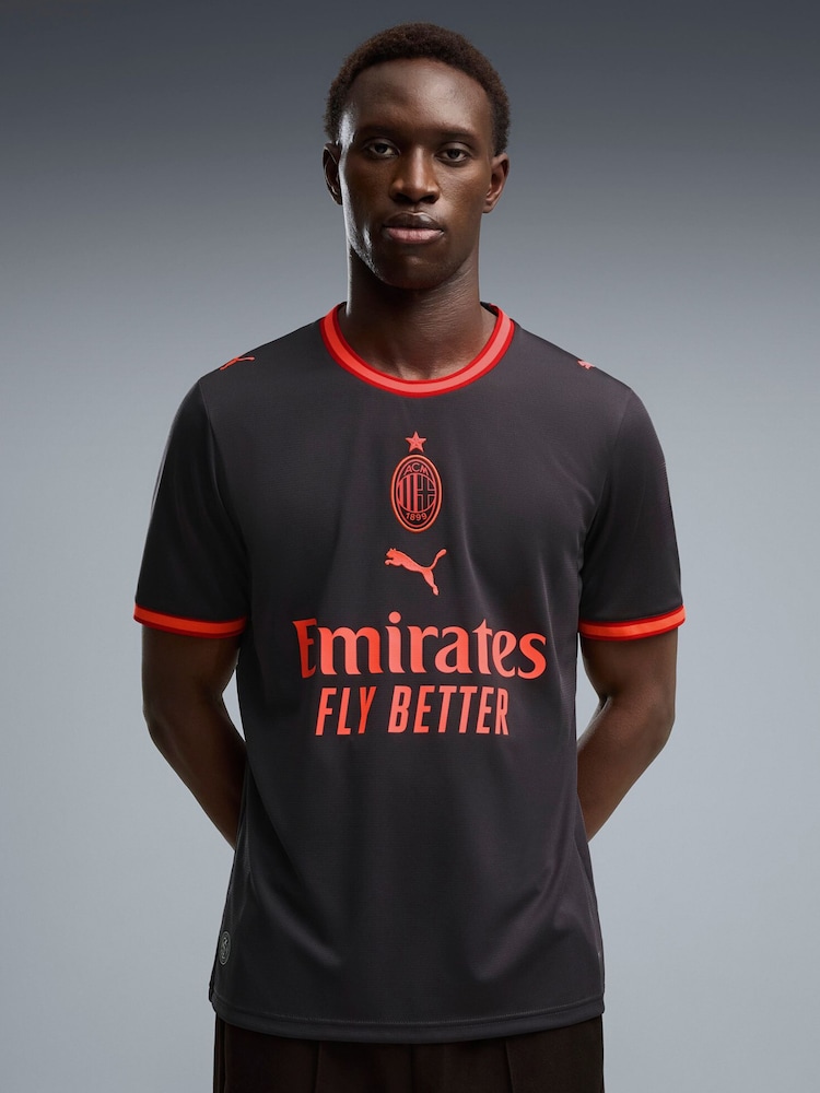 Puma Black AC Milan Third Jersey T-Shirt - Image 1 of 4 Puma Black AC Milan Third Jersey T-Shirt - Image 1 of 4