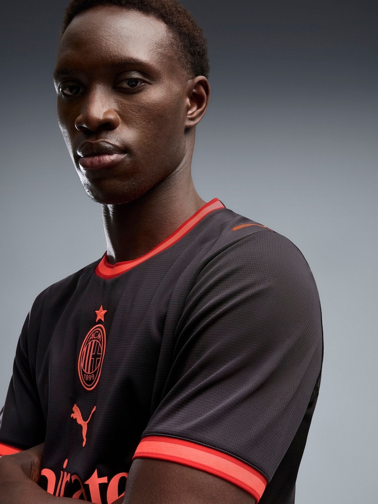 Puma Black AC Milan Third Jersey T-Shirt - Image 2 of 4 Puma Black AC Milan Third Jersey T-Shirt - Image 2 of 4