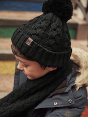 Black Knitted Hat, Gloves and Scarf 3 Piece Set (3-16yrs) - Image 2 of 6