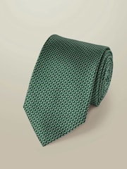 Charles Tyrwhitt Dark Green Stone Medallion Silk Tie - Image 2 of 3