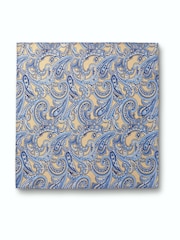 Charles Tyrwhitt Blue/Natural Spot Silk Pocket Square Handkerchief - Image 2 of 3