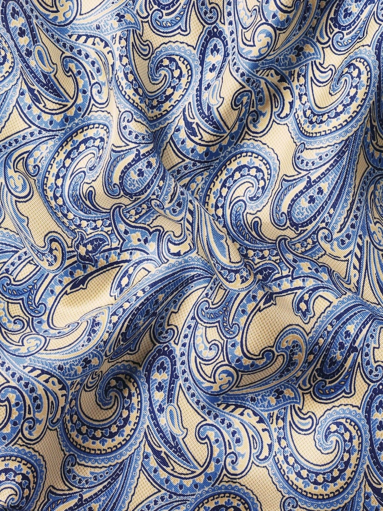 Charles Tyrwhitt Blue/Natural Spot Silk Pocket Square Handkerchief - Image 3 of 3 Charles Tyrwhitt Blue/Natural Spot Silk Pocket Square Handkerchief - Image 3 of 3
