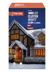 Premier Decorations Ltd White Brite 3000 LED Cluster Christmas Lights - Image 3 of 4