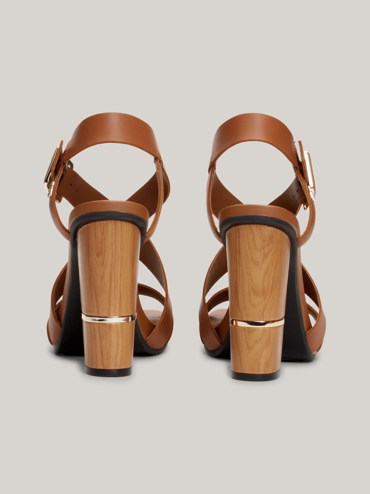 Tommy Hilfiger Brown Block High Heels - Image 4 of 6