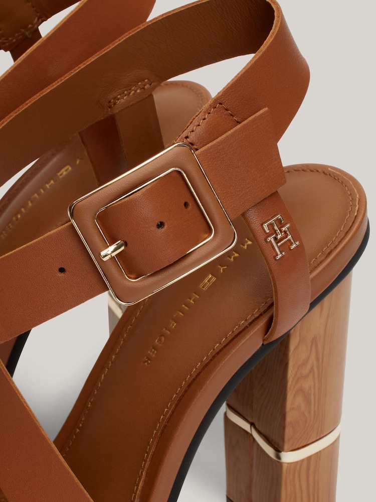 Tommy Hilfiger Brown Block High Heels - Image 6 of 6