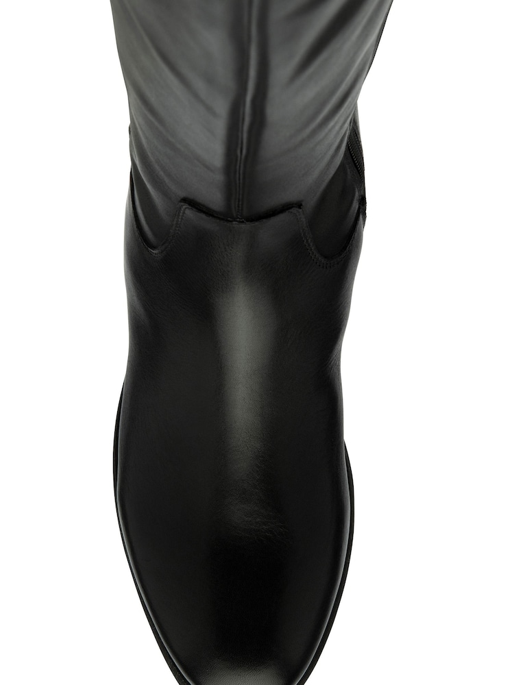 Lotus Black Leather Knee-High Boots - Image 4 of 4