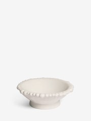 White Ceramic Bobble Trim Decorative Bowl - Image 4 of 5
