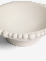 White Ceramic Bobble Trim Decorative Bowl - Image 5 of 5