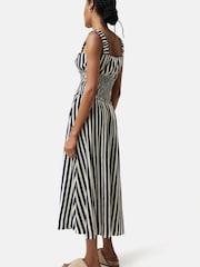 Jigsaw Cream Cotton Slub Stripe Dress - Image 2 of 7